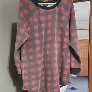 Torrid Red and Gray Plaid Top